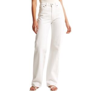Abercrombie & Fitch Ivory White 90s Baggy Low Rise Jeans 24